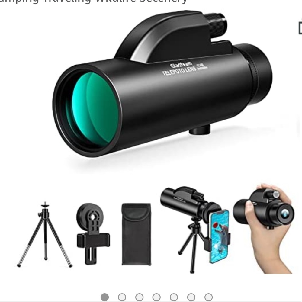 12X50 Monocular Telescope with phone attachment & tripod